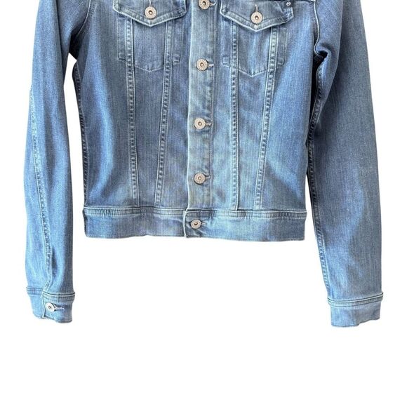 AG Adriano Goldschmied Classic Dark Blue  Stretchy Jeans Denim Jacket SZ S#2524 - Picture 4 of 14